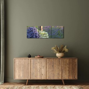 Kép - Levendula csokrok (órával) (90x30 cm)