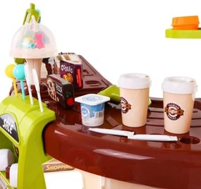 Játék szupermarket gyerekeknek, 52 darab, hangok és fények, pénztárgép, eszpresszógép, többszínű