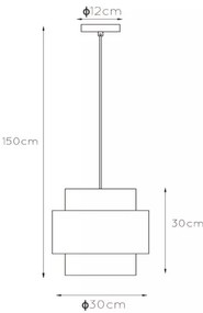 Lucide 45497/30/02 - Csillár zsinóron FIRMIN 1xE27/40W/230V