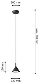 Csillár zsinóron ETNA 1xGX53/15W/230V fekete