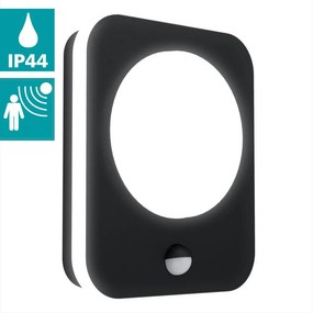 EGLO 99584 MADRIZ Fali Lámpa Mozgásérzékelővel Fehér, Fekete LED IP44