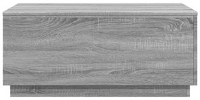 szürke sonoma színű dohányzóasztal LED-lámpákkal 90x50x40 cm