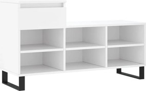 vidaXL fehér szerelt fa cipősszekrény 102x36x60 cm