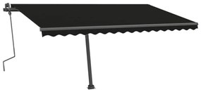 antracitszürke kézzel kihúzható póznás napellenző 400 x 300 cm