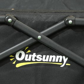 Outsunny Összecsukható Tengerparti Szállító Kocsi Kerekekkel, 60 kg Kapacitással, Kerti Kocsi Húzható Fogantyúval, Trailerszállító Táskákkal a Tengerp