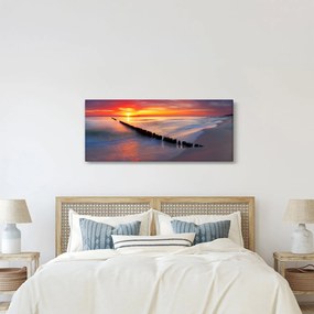 Kép - Naplemente, Balti tenger, Lengyelország (120x50 cm)
