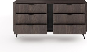 Edrin komód 163 cm fiókokkal - dunin tölgy / fekete