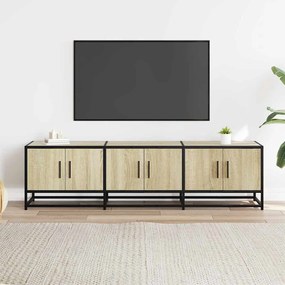 sonoma tölgy színű szerelt fa és fém TV-szekrény 150x35x41 cm