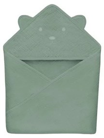 Lionelo - Gyerek kapucnis muszlin törölköző Zöld erdő