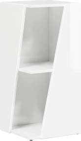 vidaXL Oldalsó polc Magas Fényű Fehér 33 x 32 x 70,5 cm Faanyag