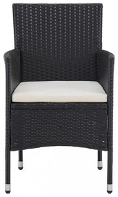 2 db fekete polyrattan kerti szék