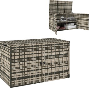 Outsunny Rattan párnás tárolódoboz 350L 2-szintes időjárásálló tárolódoboz nyitós rúdakkal, hordozó fogantyúkkal, UV-álló kertiboksz tároló láda kerth