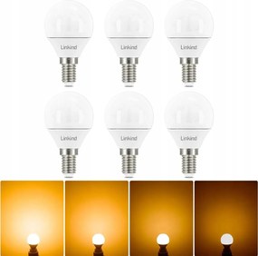 Linkind Led izzók 6 db 4.5 W 2700 K E14