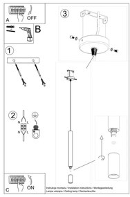 Sollux SL.0957 - Csillár zsinóron VIZIER 1xG9/12W/230V fehér