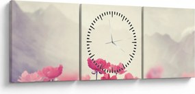 Kép - Pipacsok (órával) (90x30 cm)