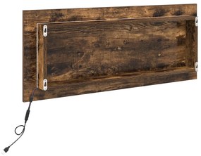 LED Fürdőszoba Tükör Füstölt Tölgy 90x8,5x37 cm Műanyag