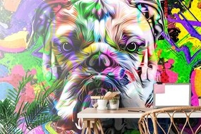 Öntapadó tapéta pop-art bulldog