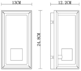 Globo 31982S - Kültéri fali lámpa LOGANA 1xE27/60W/230V IP44 fekete