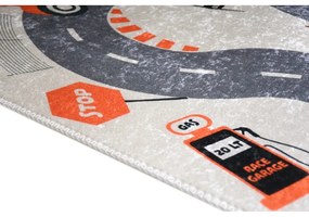 Krémszínű mosható gyerek játszószőnyeg 100x160 cm Race Garage – Vitaus