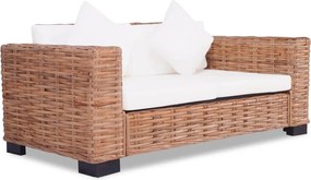 vidaXL 2-személyes természetes rattan kanapé