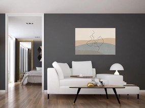Kép - Line art csók (90x60 cm)