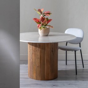 Kerek étkezőasztal márvány asztallappal ø 120 cm – Ixia