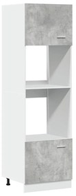 betonszürke forgácslap mikrohullámú sütő szekrény 60x57x207 cm