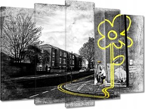 Vászonkép 70x50 Banksy sárga virág