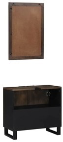 Fürdőszoba bútor szett polcokkal 2 pcs Dióbarna 62 x 33 x 58 cm