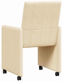 Kerekes Étkező Székek 2 pcs Krém 57 x 66 x 94 cm Bársony anyag