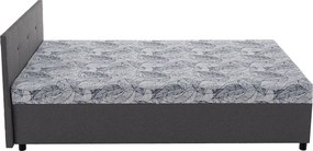 Ágy, 110x200, molitán, szürke/mintás, SHERIN