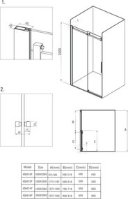 Hiacynt tolóajtós zuhanykabin_100x200 cm KIFUTÓ!