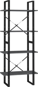 vidaXL négyszintes szürke tömör fenyőfa könyvszekrény 60 x 30 x 140 cm