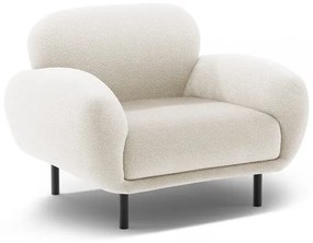 Fehér buklé fotel Poppy – Micadoni