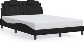 vidaXL fekete műbőr ágykeret Viana matrac nélkül 140x200 cm