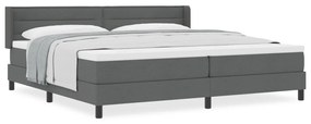 Boxspring ágy matraccal sötétszürkében, 200 x 200 cm, szövet