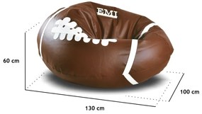 EMI Amerikai focilabda mintás barna-fehér műbőr babzsákfotel