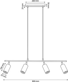 Brilagi - Kábeles függeszték SELE 4xGU10/30W/230V fehér