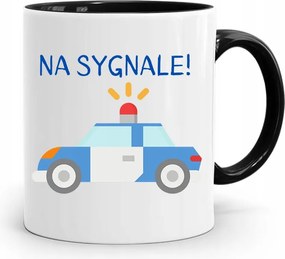 Fekete Bögre Rendőrnőnek, fényképes nyomattal