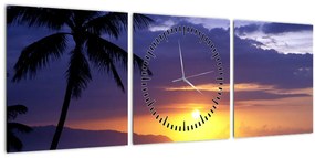 A naplemente képe a tenger felett (órával) (90x30 cm)