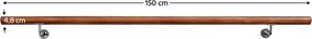 Fogantyú/korlát, tömör fa, barna, 150 cm, MANEL TYP 3