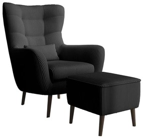 Fotel lábtartóval Veneza VZ2  (fekete + fekete). 1099394