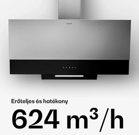 Klarstein Verosteel páraelszívó, Elegáns, minimalista, nagy teljesítményű, A energiaosztály, 624 m³/h, 90 cm