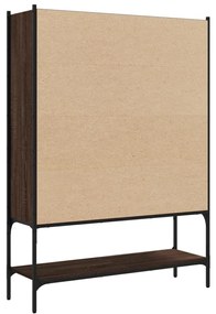 barna tölgy színű szerelt fa könyvszekrény 102x30x141,5 cm