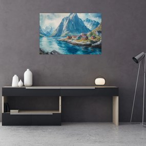 Kép - Norvég falu (90x60 cm)