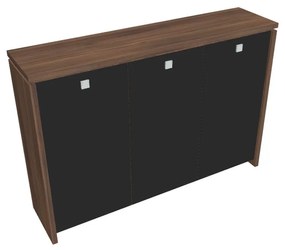 Verno közepes gardrób 188 x 46 x 130 cm, üvegajtó, dió / fekete