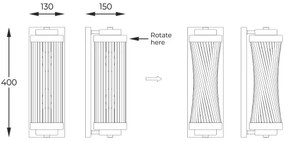 Zuma Line W0528-02N-F7AC - Fali lámpa SERGIO 2xE14/60W/230V arany