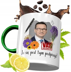 Máté Morawiecki Zöld Bögre Ajándék, fényképes nyomattal