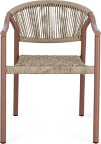 Piros-natúr színű fém kerti szék Canarias – Bizzotto