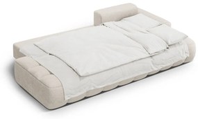 Bézs kinyitható-tárolóhelyes sarokkanapé (jobb oldali-heverő résszel) Linz – Cosmopolitan Design